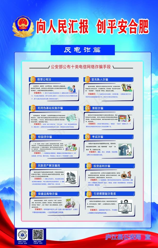 反电诈展板图片(4724X7087(DPI:150))psd模版下载