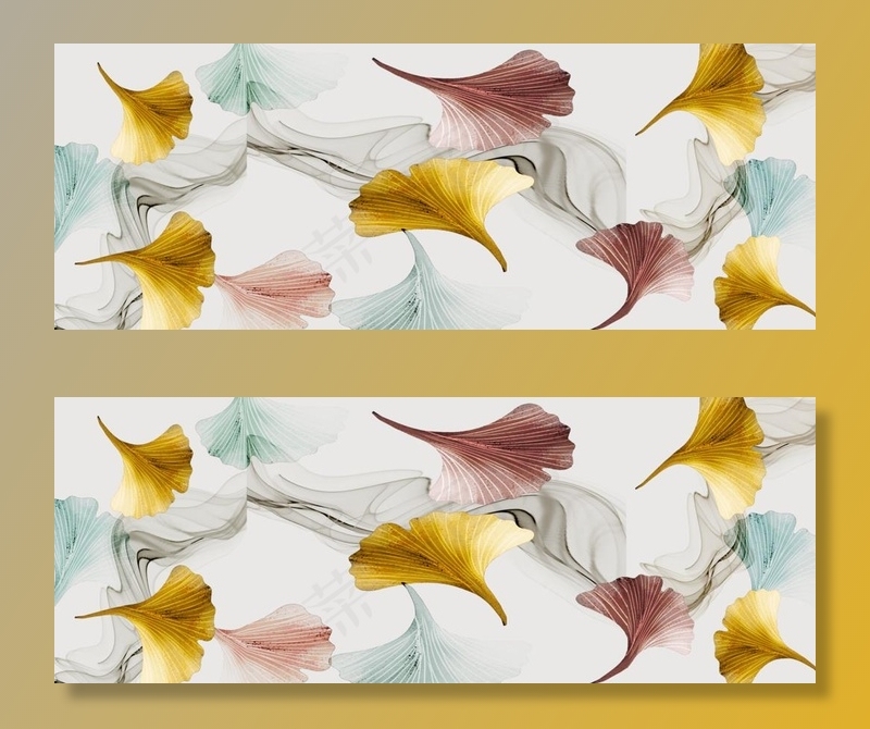 轻奢银杏装饰画图片