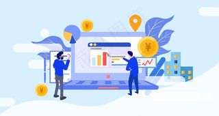 金融扁平插画图片