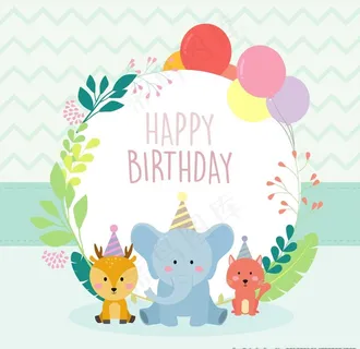 森林动物可爱卡通插画图片