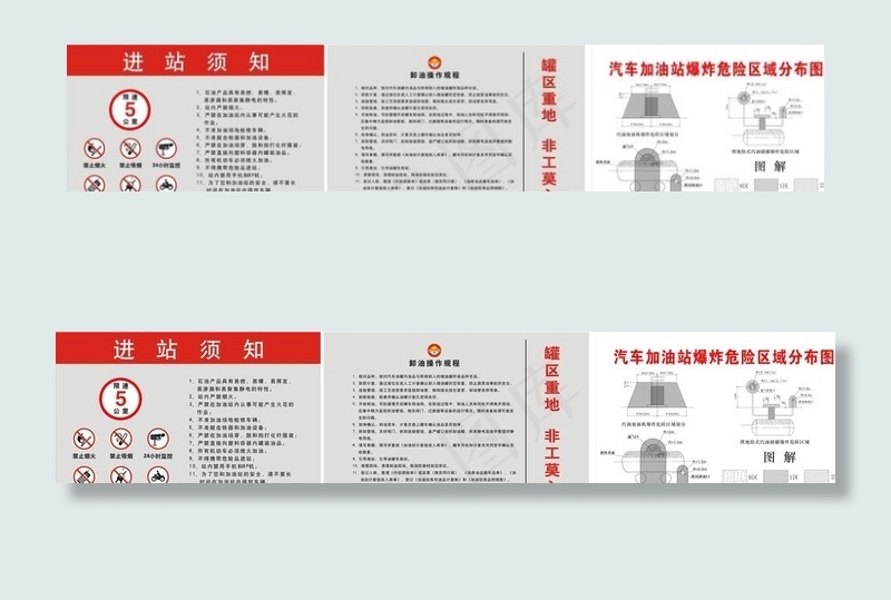 加油站进站须知 卸油操作规程图片cdr矢量模版下载