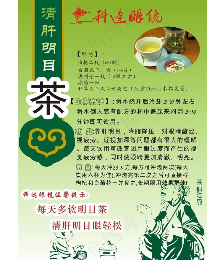 明目茶图片cdr矢量模版下载