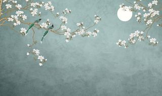 花鸟工笔背景墙图片