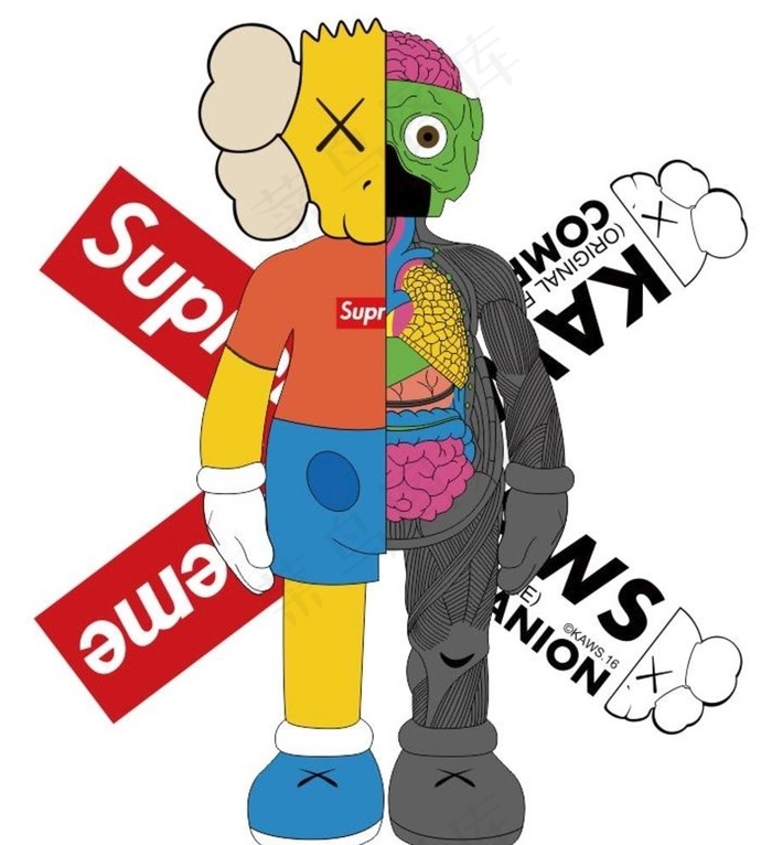 kaws 潮牌图片cdr矢量模版下载