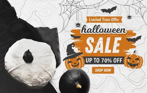 万圣节促销banner设计图片