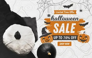 万圣节促销banner设计图片