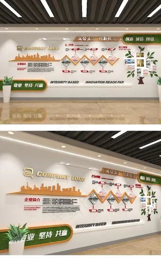 科技公司学校企业文化墙创意形象图片