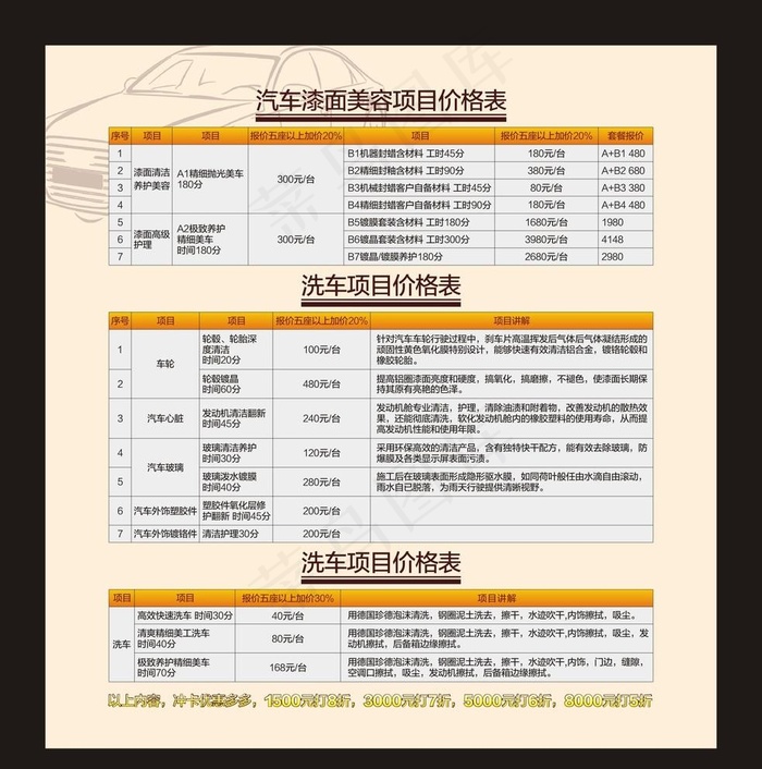 价格表图片cdr矢量模版下载