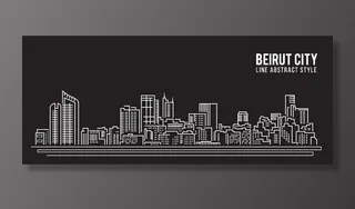 线条城市矢量图片