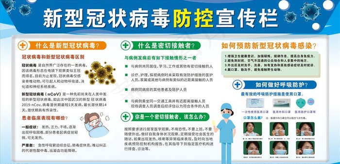 新型冠状病毒防控宣传栏图片(210X297)cdr矢量模版下载