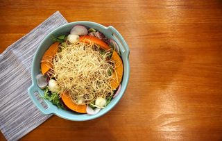 小南瓜鸡丝沙拉图片