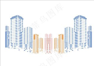 矢量楼房剪影素材图片