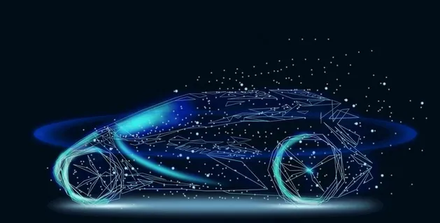 智能驾驶科技粒子线条汽车图片