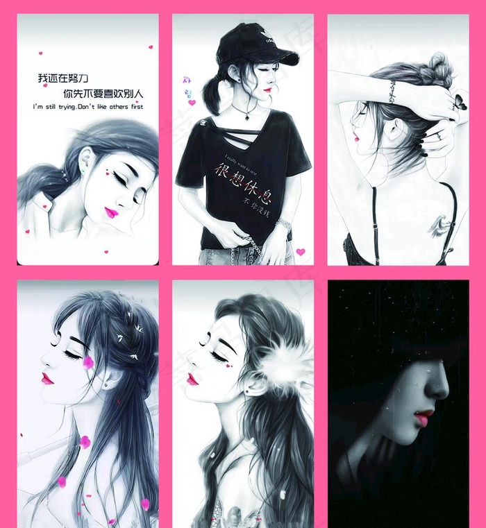 卡通插画 卡通美女图片