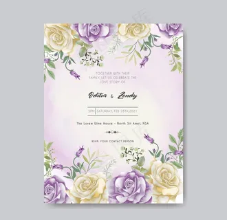 花卉邀请函图片