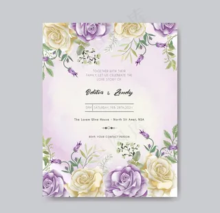 花卉邀请函图片