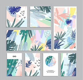 清新插画  底纹背景图片