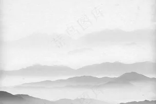 水墨山水背景墙图片