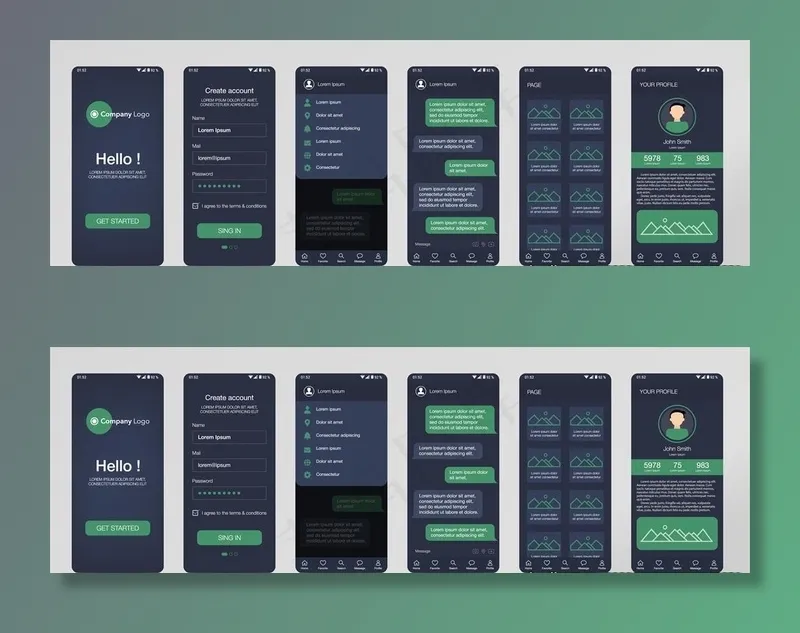 手机UI界面图片ai矢量模版下载