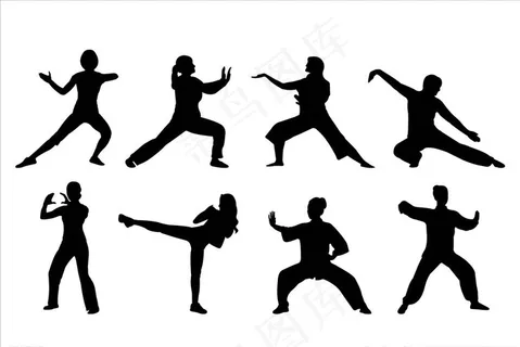 武术剪影图片