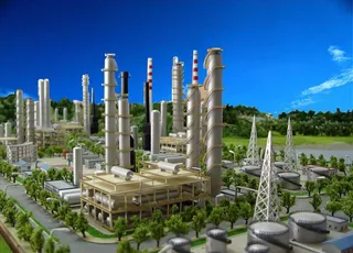 大连石油冶炼厂模型图片