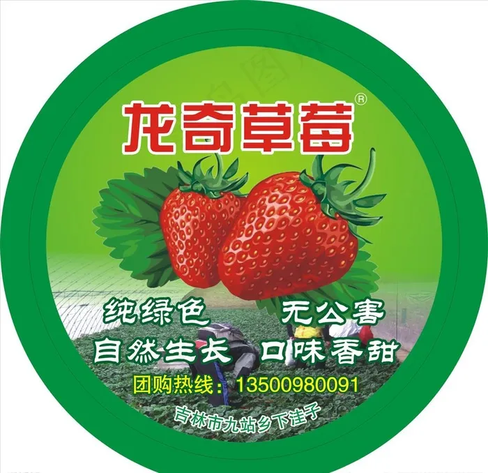 草莓标签图片cdr矢量模版下载