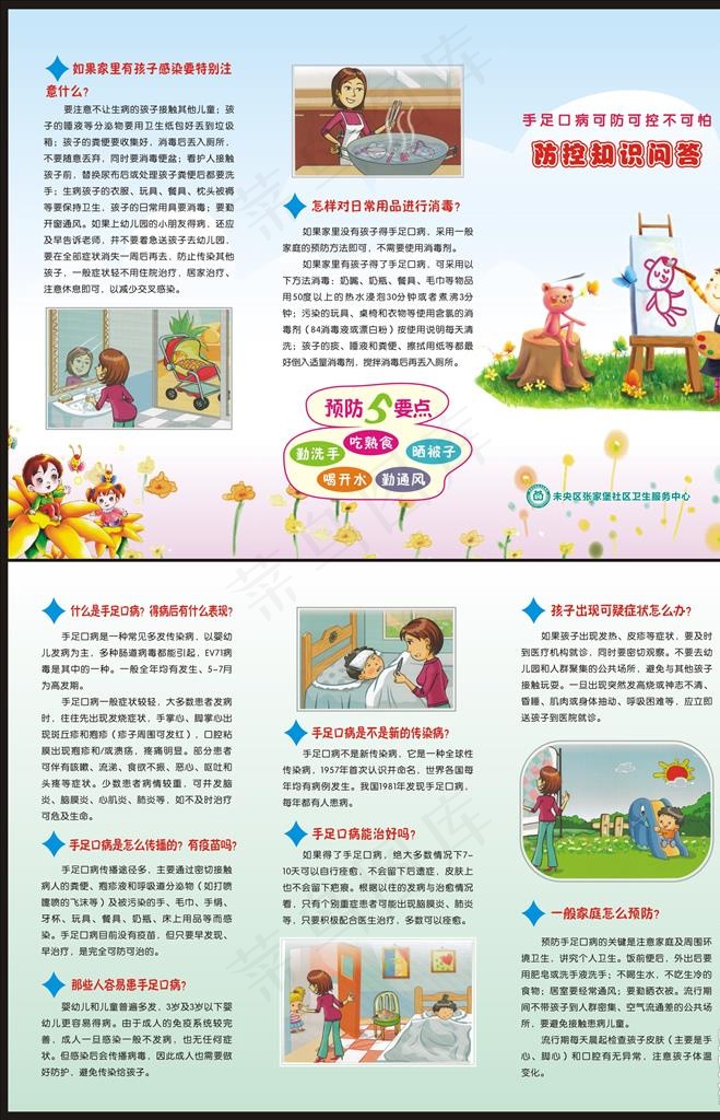三折页 设计 手足口病 矢量图片