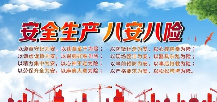 安全生产 八安八险图片(210X297)cdr矢量模版下载