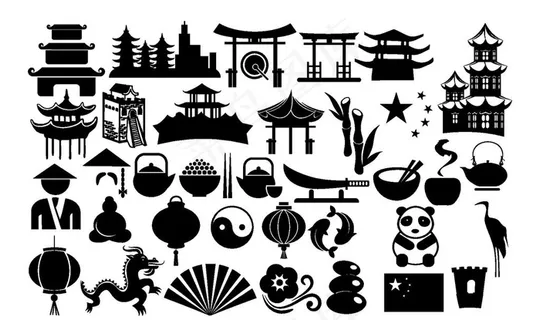 中国元素剪影图片