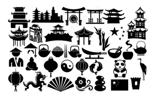 中国元素剪影图片