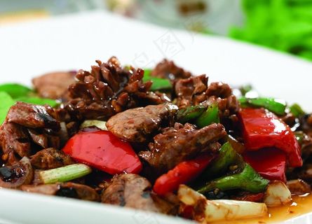 豉椒炒鸡杂图片 豉椒炒鸡杂图片