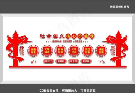 核心价值观党建文化墙图片