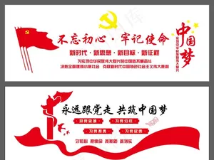 党建不忘初心 牢记使命文化墙图片