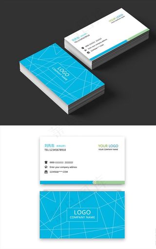蓝色名片图片