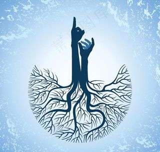 手势树花纹图片