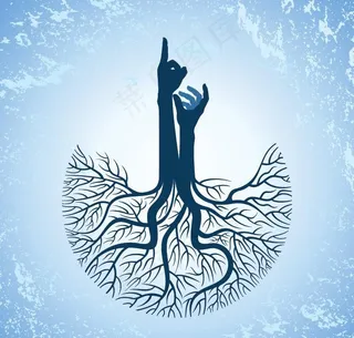 手势树花纹图片