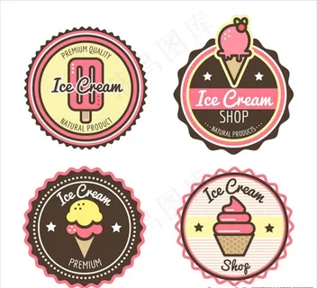 圆形冰淇淋贴纸图片