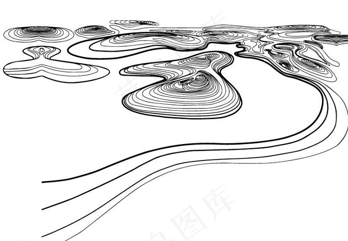 曲线河流图片ai矢量模版下载