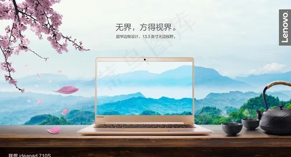 山水饮茶背景展板图片