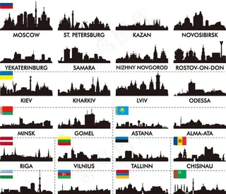 城市建筑剪影图片