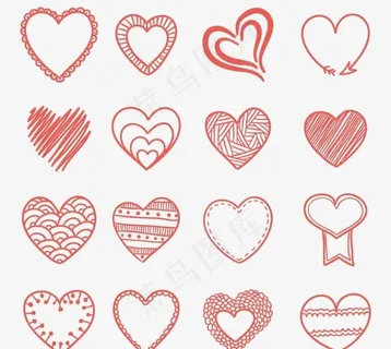 红色手绘爱心图片