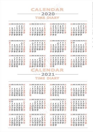 2020 2021年日历图片