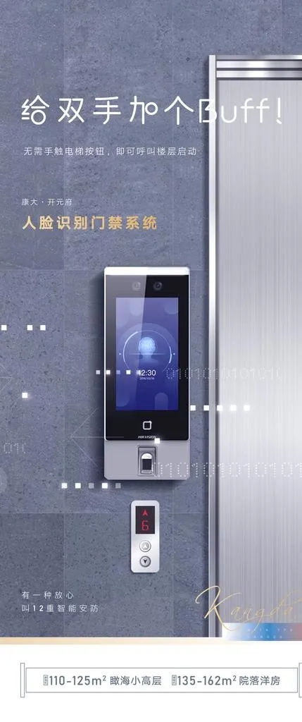 人脸识别门禁系统图片(1702X3780(DPI:300))psd模版下载