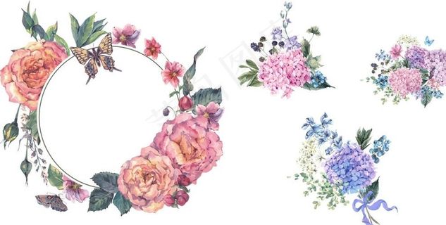 手绘水彩花图片