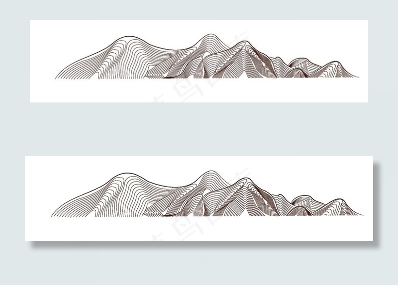 线条山 矢量图片