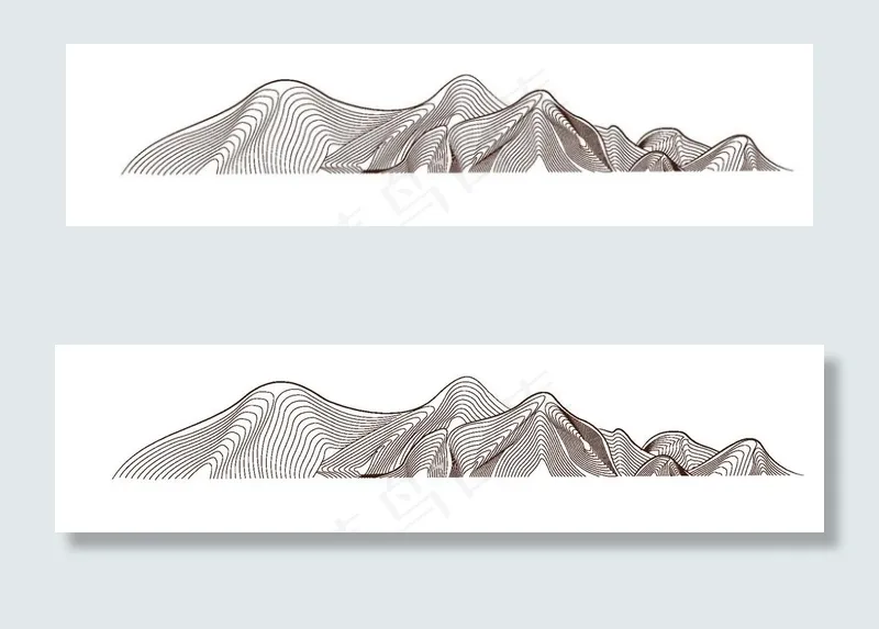 线条山 矢量图片ai矢量模版下载