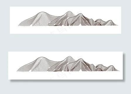 线条山 矢量图片