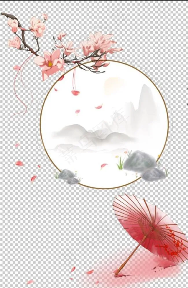 古风唯美海报元素图片(2791X4185(DPI:200))psd模版下载