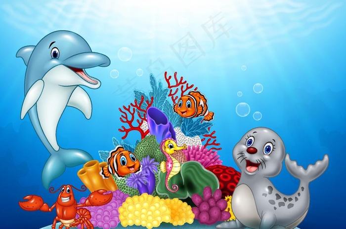 卡通海洋生物图片