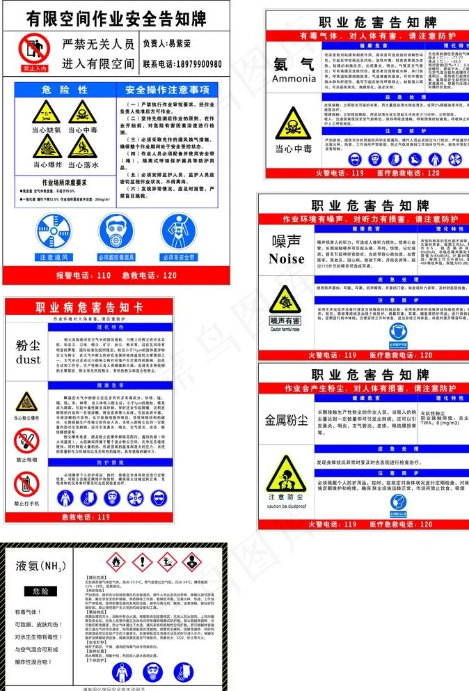 有限空间 职业健康图片cdr矢量模版下载